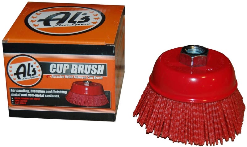 AL's Liner Abrasive 180 Grit Nylon Bristle Cup Brush - 4 Inch - Safe for Use on Metal, Wood, Aluminum and Plastic Surfaces (TOOR4) - Image 2